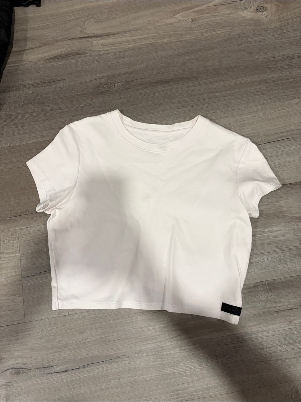White Cropped Crewneck Tee